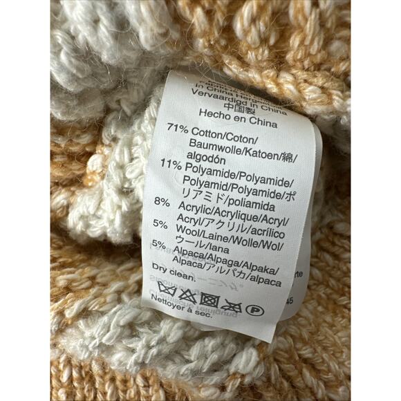 MADEWELL Baez Pullover Sweater Stripe Wool Angora Blend White Orange Size XS - Picture 4 of 8